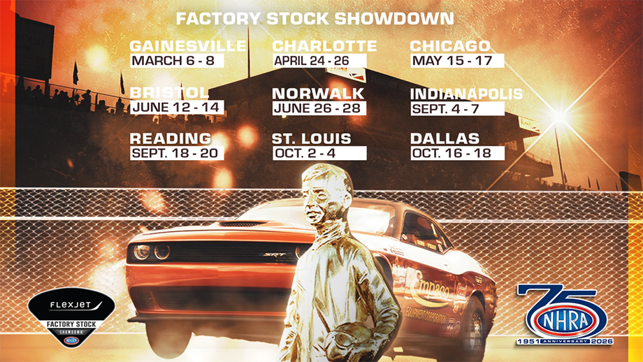 flexjet nhra factory stock showdown sets nine race schedule for Season Finale Ignites Flexjet Factory Stock Showdown Teams’ Last Shot at Victory