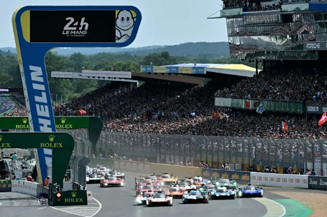 Toyota battles Cadillac and BMW during the early Le Mans hours