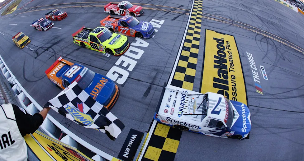 sammy smith wins chaotic truck series race at talladega in Sammy Smith Scores First NASCAR Truck Victory in Thrilling Talladega Finish