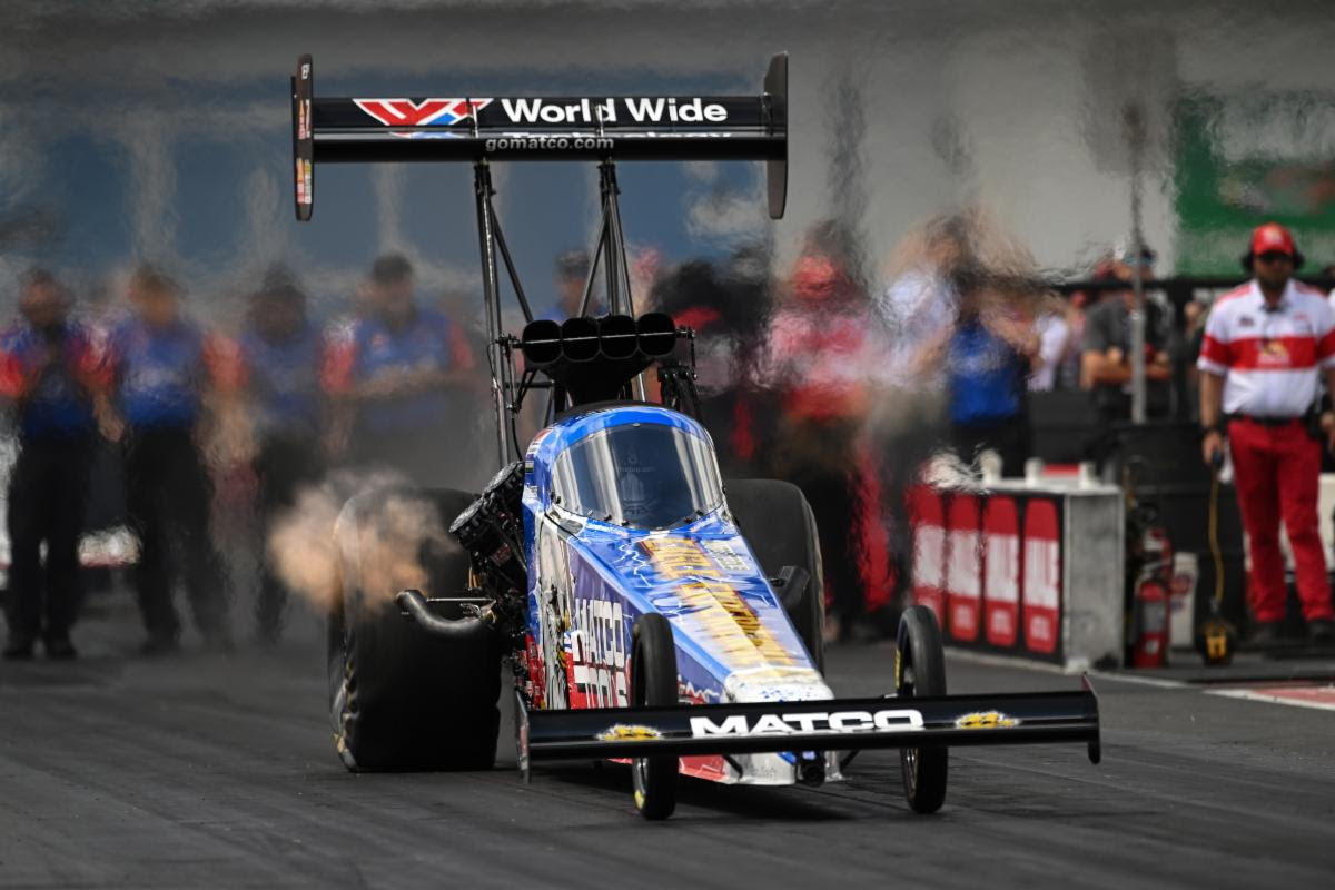 Antron Brown during NHRA Potomac Nationals qualifying at Maryland International Dragway