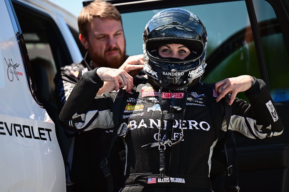 Alexis DeJoria during qualifying at Maryland International Raceway