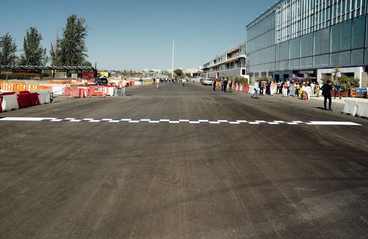 Ferrari SF-26 runs on the new Madrid F1 circuit during filming day