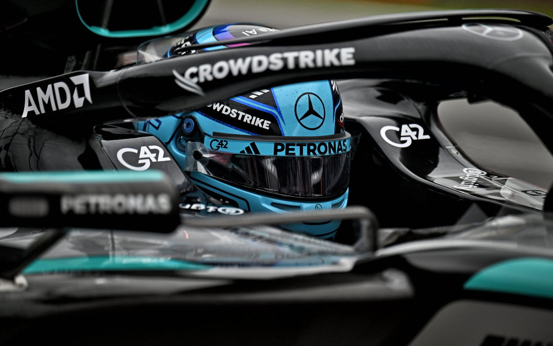 George Russell reacts after Canadian GP outburst