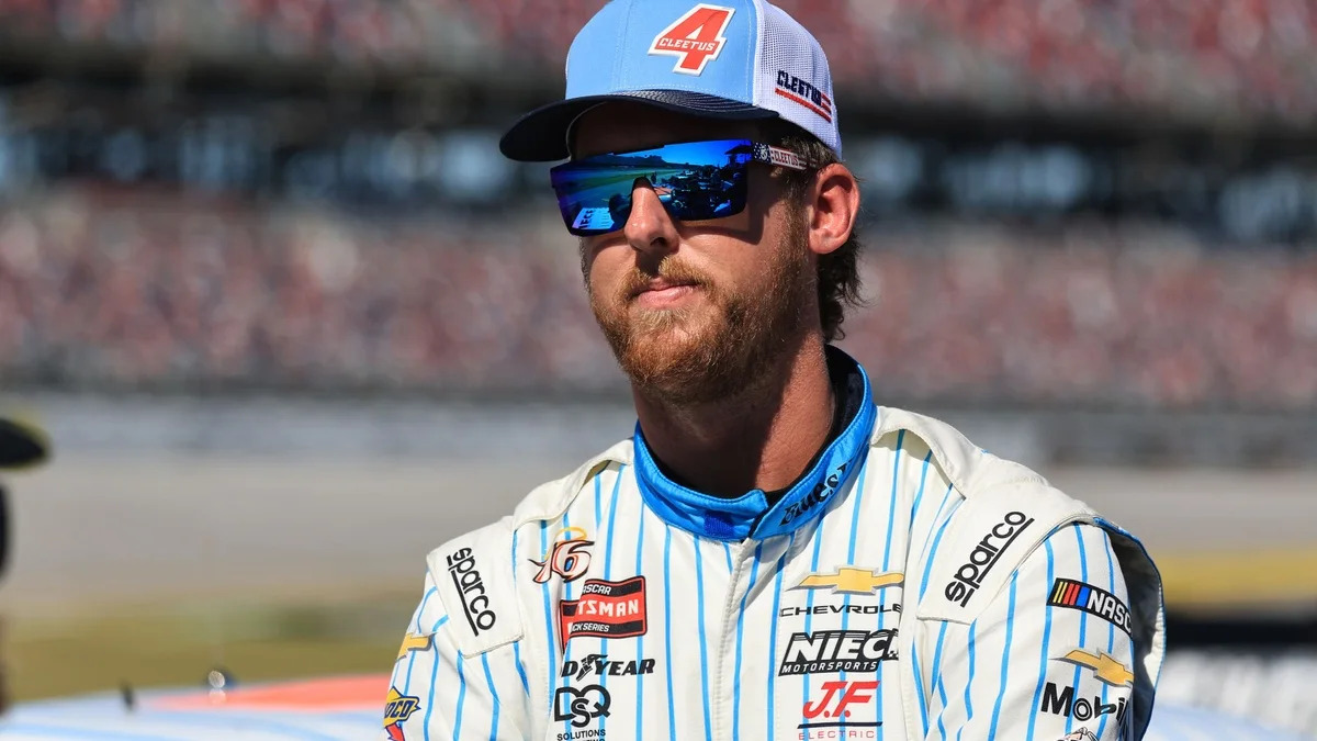 cleetus mcfarland pissed after early talladega nascar truck Cleetus McFarland Furious After Early Crash Shatters Talladega Truck Race