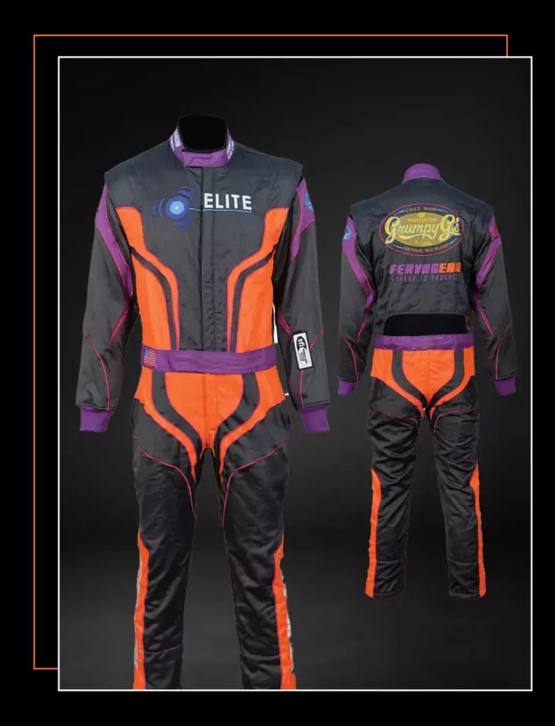 Custom Race Suits From $349 54 custom-auto-racing-suit-black-orange-purple-sfi-5