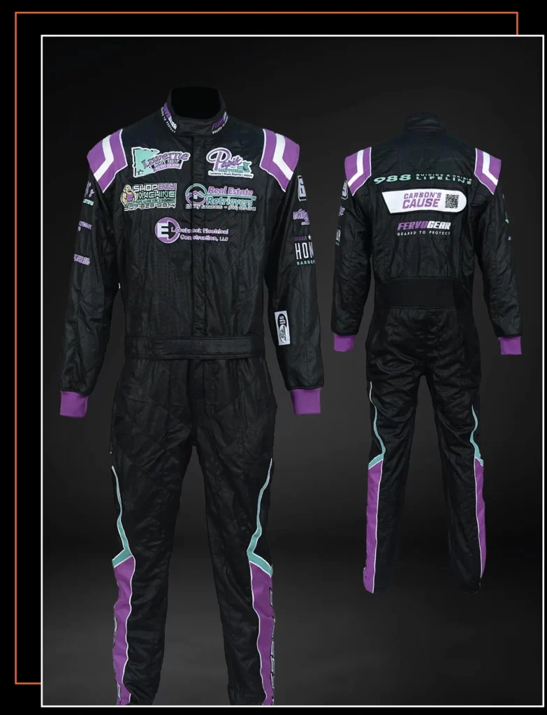 Custom Race Suits From $349 50 custom-auto-racing-suit-black-purple-and-teal-sfi-5