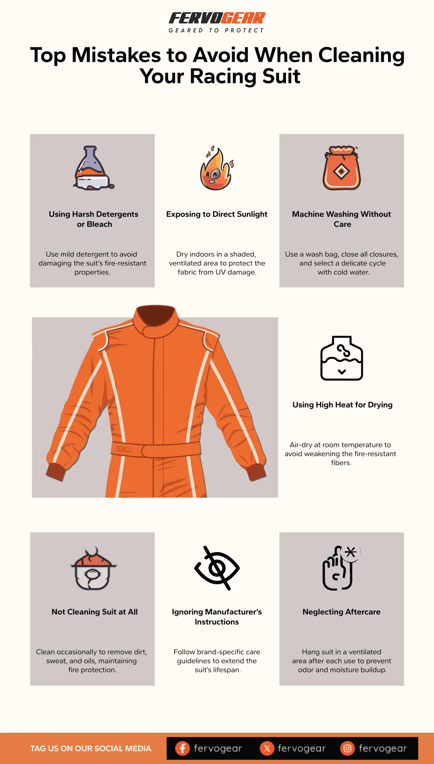 How to Properly Care for Your Nomex Racing Suit Between Events 1 Cleaning Your Fire Suit Infographics