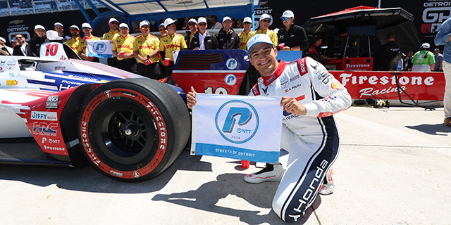 Alex Palou Secures Third Straight Pole with Detroit Top Spot 3 Alex Palou celebrates pole at the Chevrolet Detroit Grand Prix