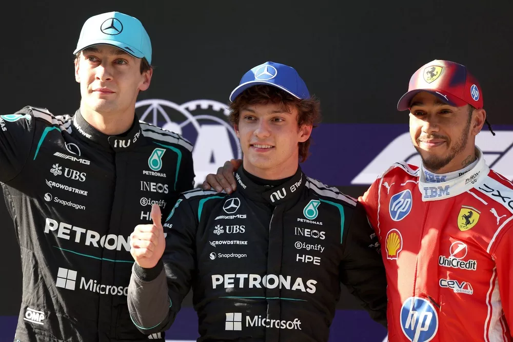 George Russell Delivers Ruthless Verdict in Fierce Kimi Antonelli Duel 3 George Russell faces rising pressure from Mercedes teammate Kimi Antonelli in 2026