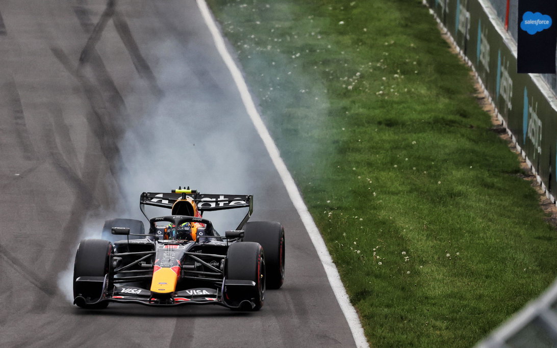 Isack Hadjar Accepts Harsh Penalties in Candid Self-Review 2 Isack Hadjar defends against Charles Leclerc during the Canadian Grand Prix