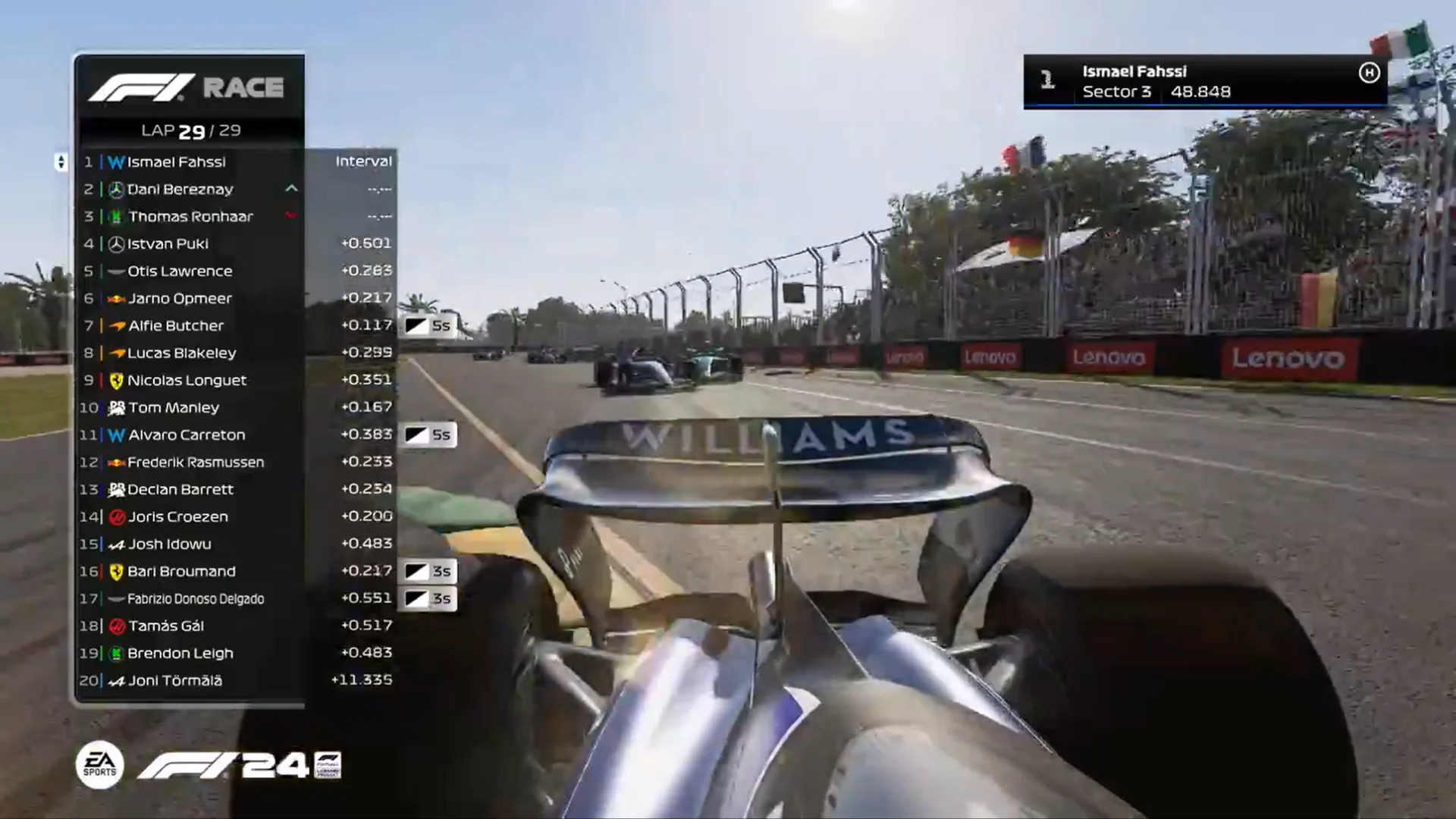 F1 Sim Racing Thriller: Ferrari’s Fahssi Clinches Last-Lap Win 3 Ferrari’s Ismael Fahssi manages hard-tyre stint during the tight Round 10 fight