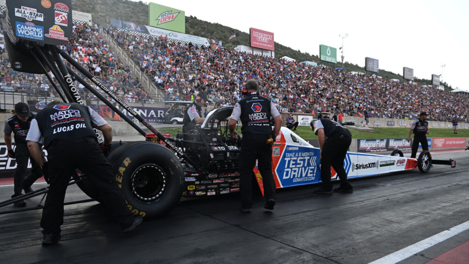 Antron Brown Races into Final Round at NHRA Nationals 3 Antron Brown and the Matco Tools dragster during the Norwalk final