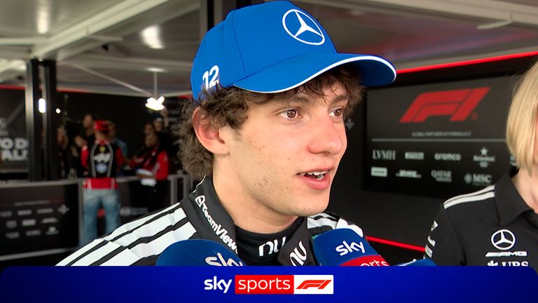 Antonelli Confesses Overdriving Car in Intense Barcelona Race 2 Kimi Antonelli during Barcelona-Catalunya qualifying with Mercedes mechanics in the garage