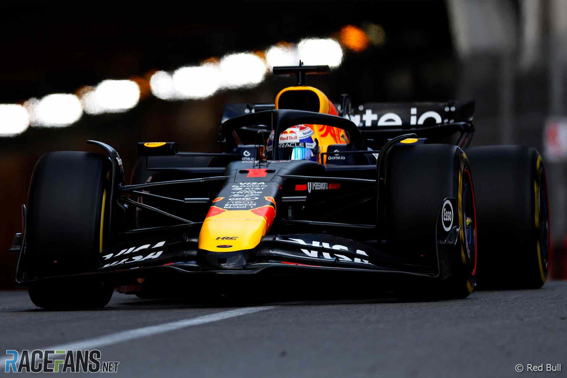 Max Verstappen Left Praying After Frightening Red Bull Failure Near-Miss 3 Cars stream past a slow Red Bull during a Monaco start near-miss
