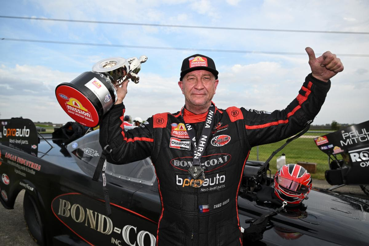 2026 NHRA New England Nationals: Full Schedule, Key Storylines & Records 3 Chad Green’s Funny Car in bproauto livery during NHRA competition