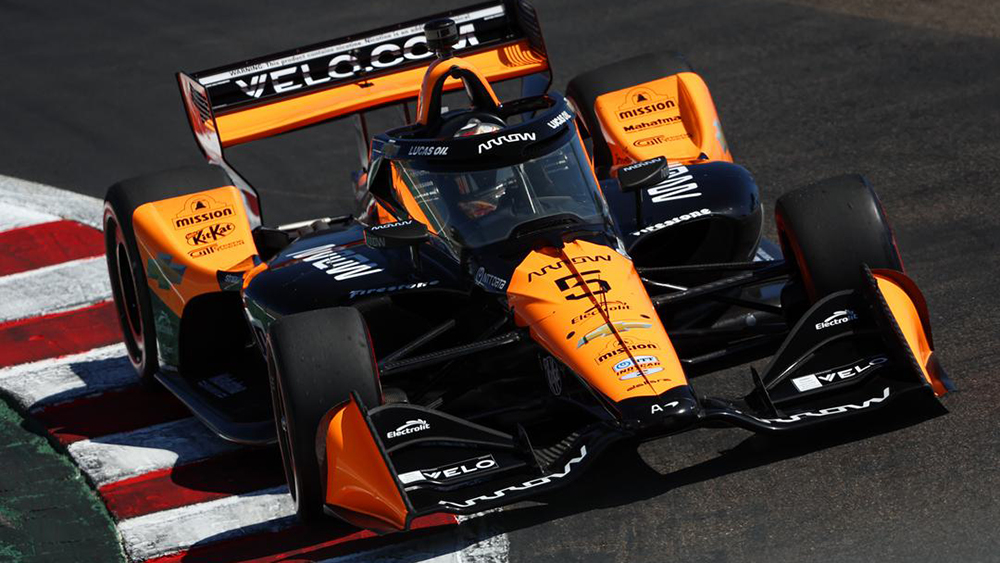 Pato O’Ward Surges to Lead Late in WWTR Opening Practice 3 Pato O’Ward during practice on an oval weekend