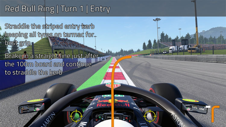Discover Everything About the Exciting Red Bull Ring Circuit 3 Red Bull Ring sector one braking and line reference