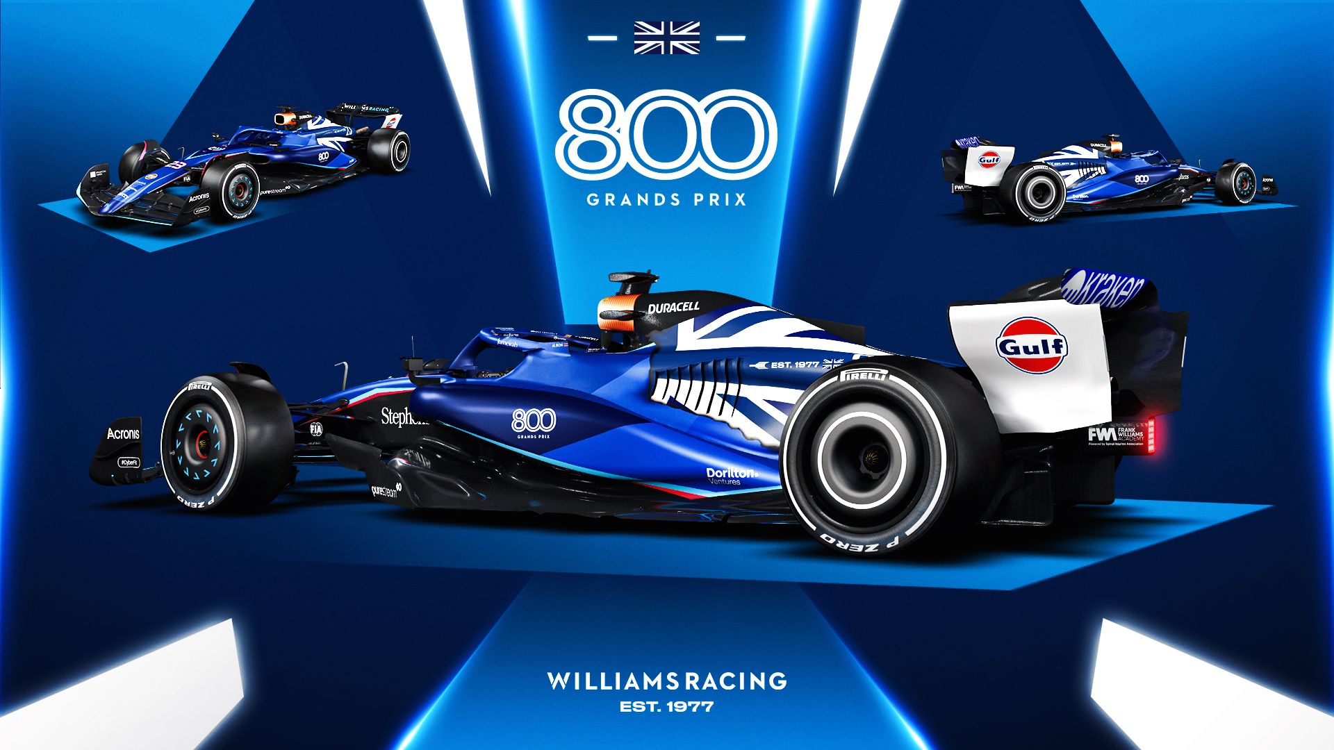 Williams Reveals Striking One-Off Livery for British Grand Prix 2 Williams FW47 in Union Jack-inspired British GP livery