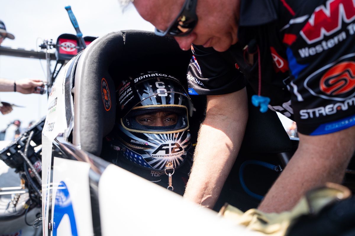 Antron Brown Finishes Strong with Semifinal Win at Seattle Western Swing 2 Antron Brown during NHRA Top Fuel action at Pacific Raceways