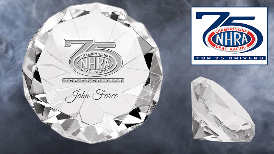 Celebrate NHRA’s 75th Anniversary at Drag Racing’s Biggest U.S. Nationals 2 Commemorative Diamond Wally trophy celebrating NHRA’s 75th anniversary