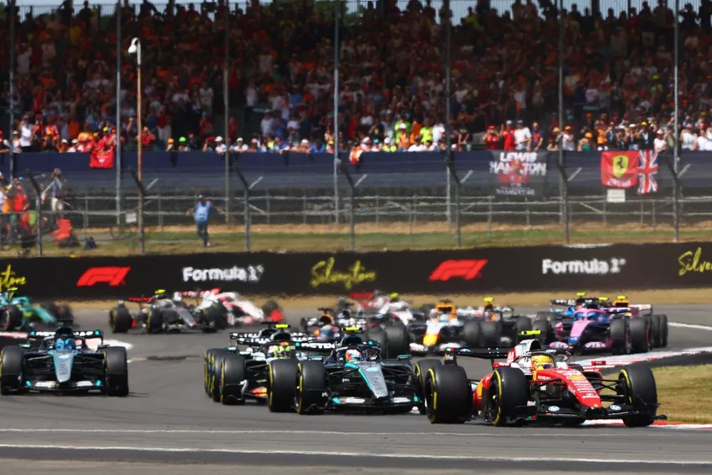 Silverstone Sunday Morning Weather Forecast for 2026 F1 British GP 2 Silverstone paddock and grandstands ahead of the British Grand Prix