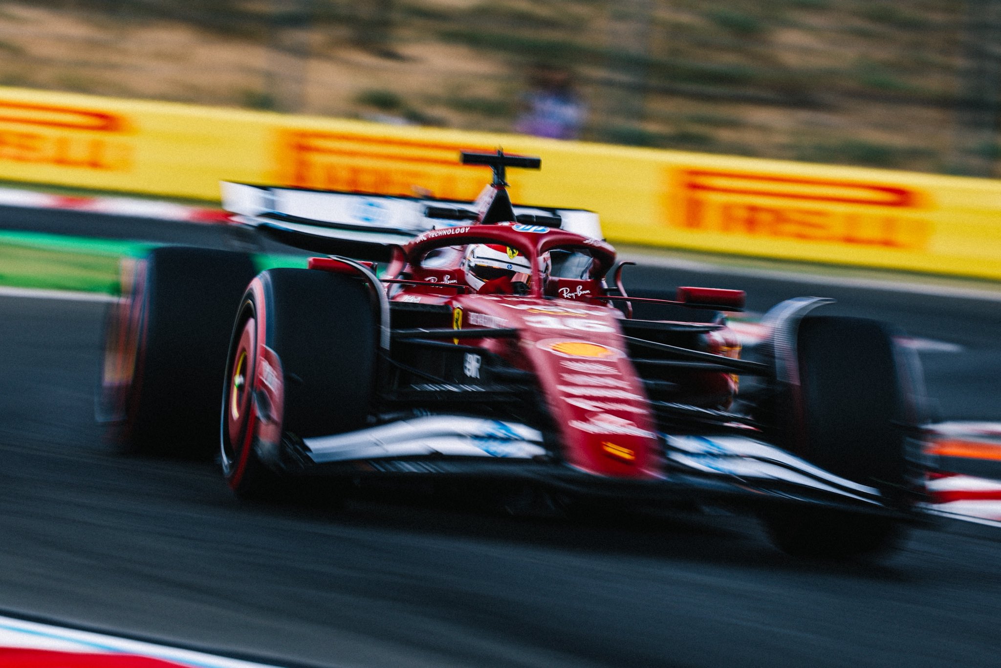 Ferrari Dominates Hungarian GP FP2, Strikes Fear into F1 Rivals 3 Charles Leclerc keeps pressure on teammate Lewis Hamilton during FP2 at the Hungaroring