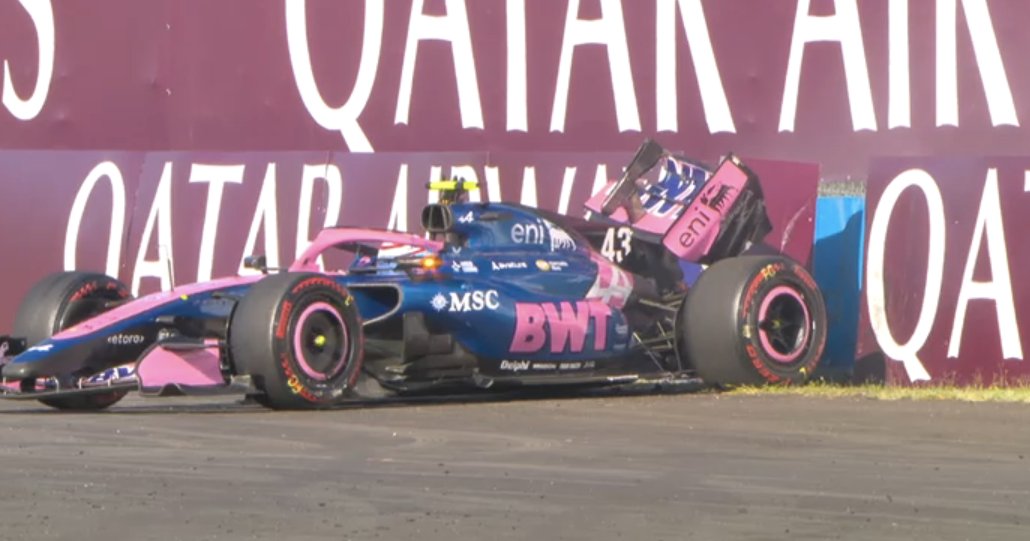Franco Colapinto's Heavy Crash Sparks FP2 Red Flag 3 Rear-end damage on Alpine A526 following Colapinto's FP2 crash in Hungary