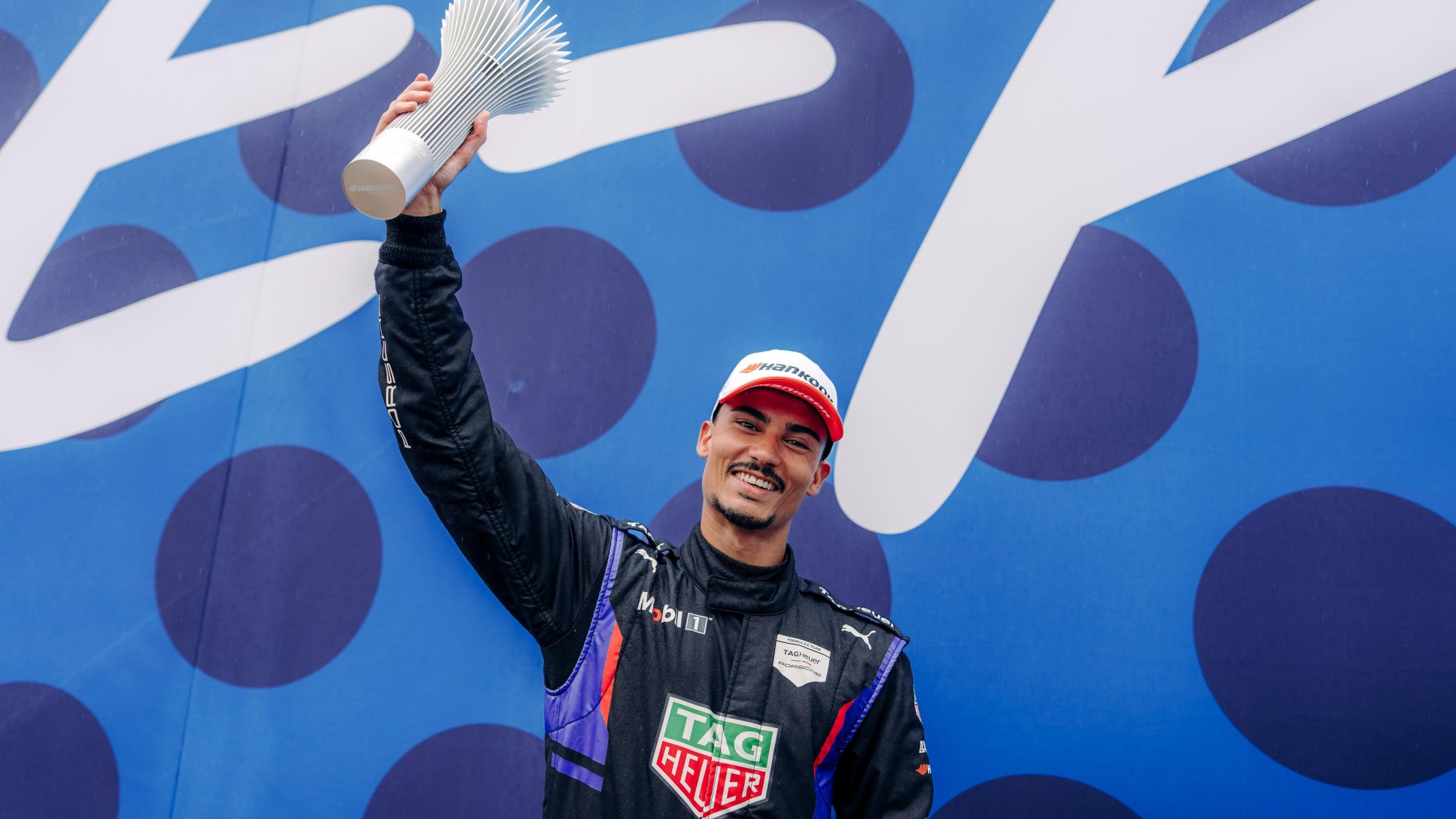 Pascal Wehrlein Seizes Wet Formula E Win, Shatters Mitch Evans’ Title Lead 3 Podium celebrations for Pascal Wehrlein after the Shanghai E-Prix