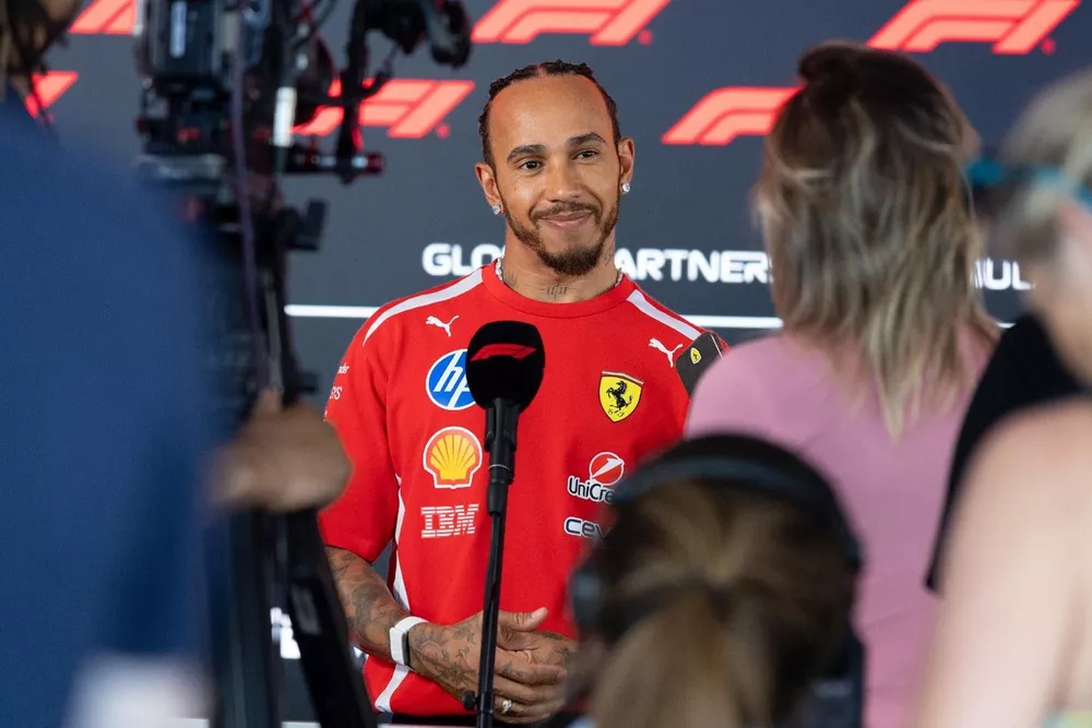 'Ecstatic' Lewis Hamilton Expresses Shock at Ferrari's Latest Win 2 Lewis Hamilton reacts after securing sprint pole at Silverstone