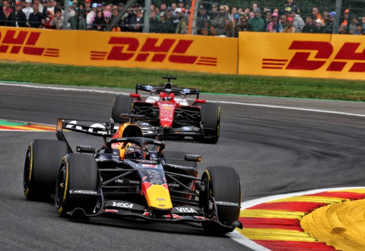Max Verstappen Flags 'Airplane Shunt' Danger After Spotting 'Red Rocket' Behind 2 Max Verstappen battles Charles Leclerc at Spa-Francorchamps