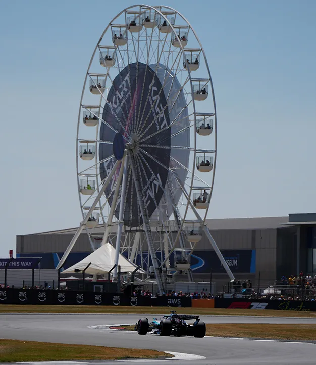 British GP Set to Break F1 Attendance Records in 2026 2 Mercedes-AMG F1 car at Silverstone ahead of the British Grand Prix