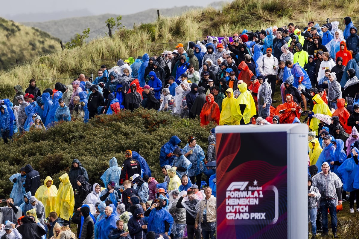 Dutch Grand Prix Weather Forecast: Stay Updated for Race Day 3 Rain clouds over Circuit Zandvoort during the Dutch Grand Prix weekend forecast