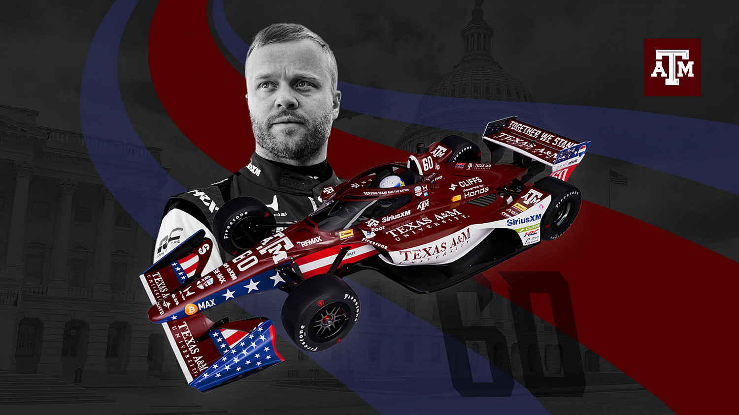 INDYCAR Gears Up to Ignite an Unforgettable Patriotic Celebration in D.C. 3 Texas A&M University calendar graphic promoting the Freedom 250 event in Washington, D.C.