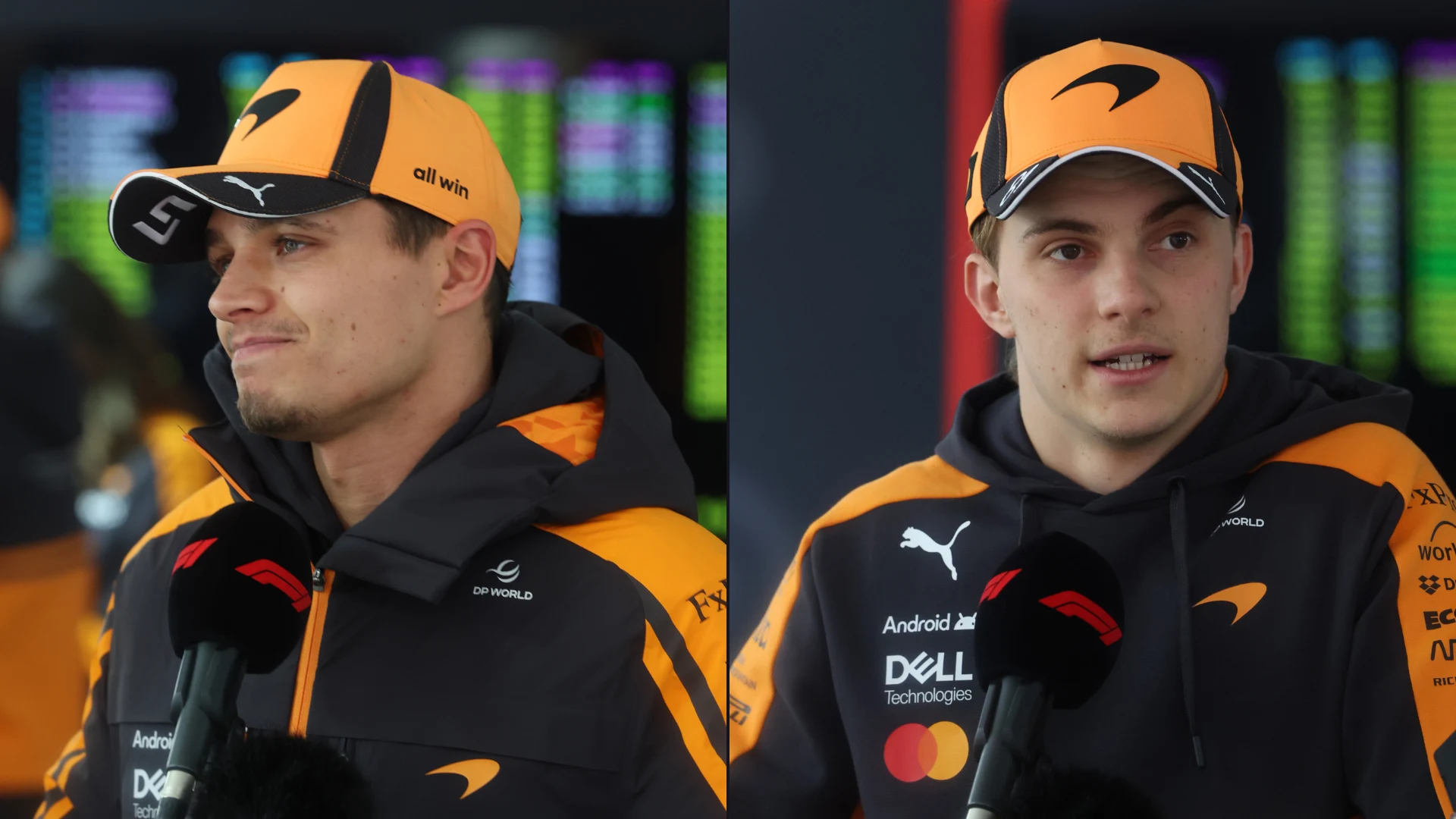 McLaren Express Relief After Lando Norris and Oscar Piastri Issue 2 Lando Norris and Oscar Piastri prepare on the grid before the race