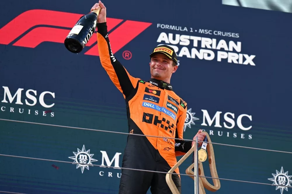 Lando Norris Shares Unexpected Timing of McLaren’s Comeback 3 Upgraded McLaren MCL40 on track during the Hungarian Grand Prix weekend