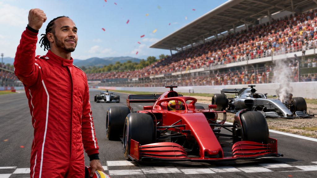 Lewis Hamilton Aims to Inspire Ferrari’s F1 Championship Charge 3 Hamilton celebrates with Ferrari as the team builds momentum