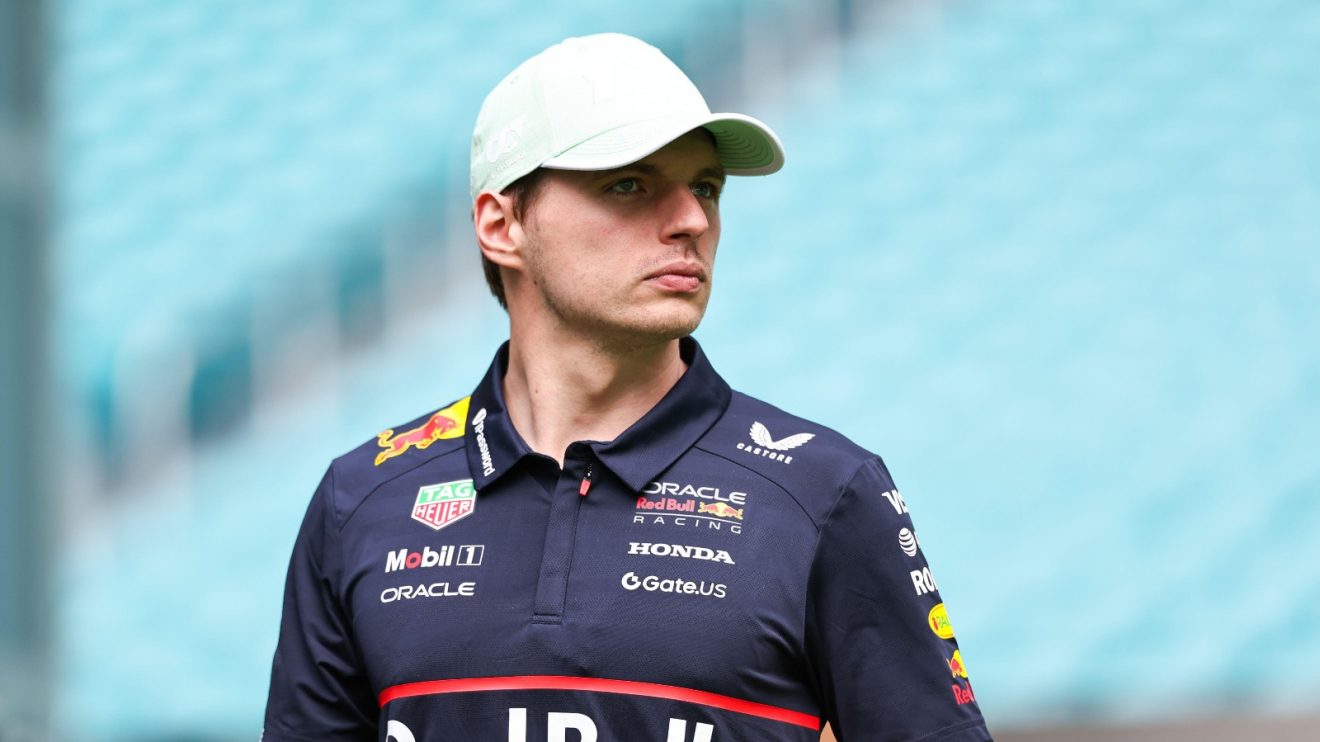 Jos Verstappen Drops Shocking Hint on Max's F1 Career End 2 Max Verstappen with Red Bull branding amid F1 future discussions
