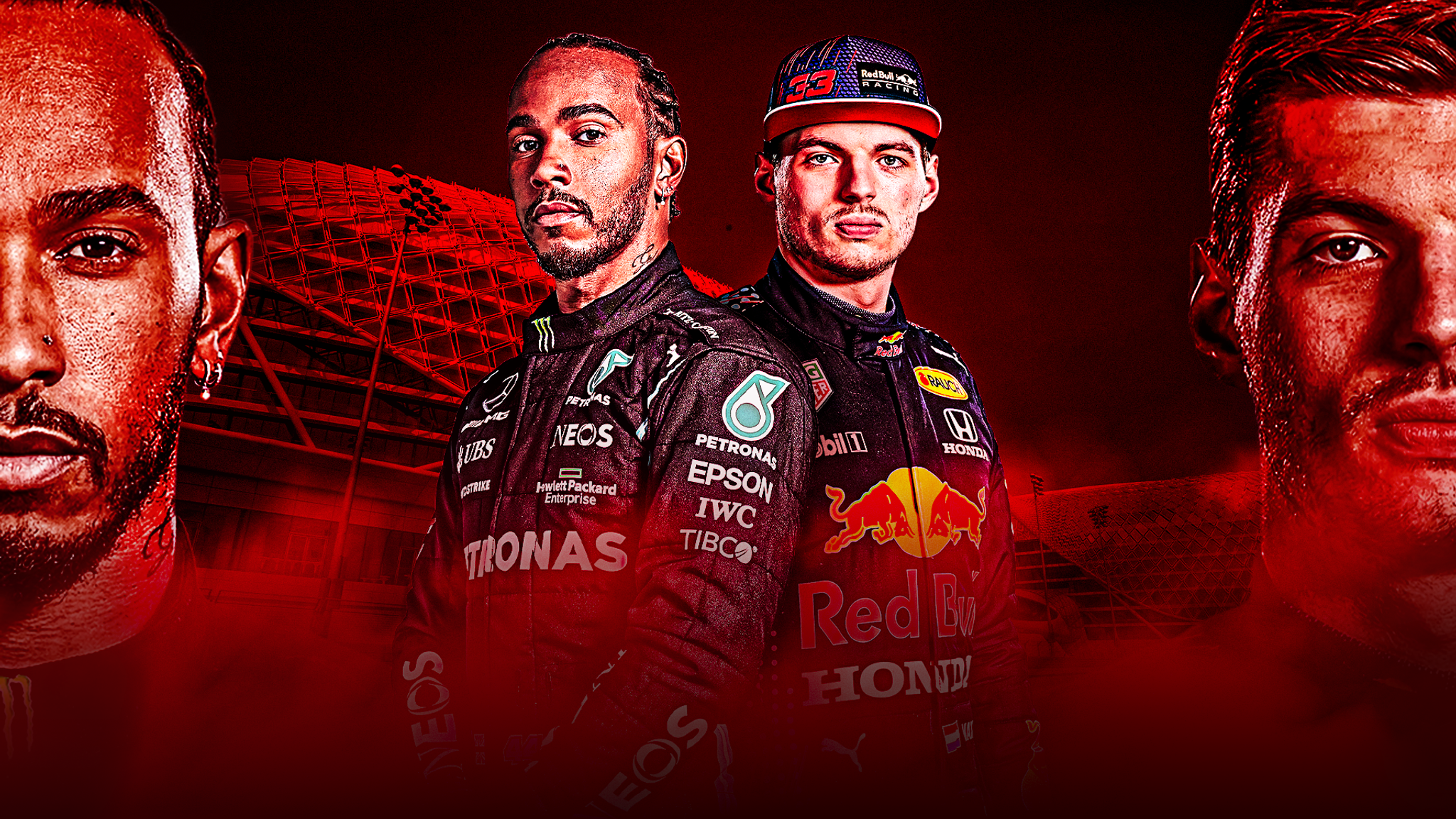 Lewis Hamilton Dominates F1, Holding Off Max Verstappen on Three Wheels 3 Max Verstappen and Lewis Hamilton rivalry graphic
