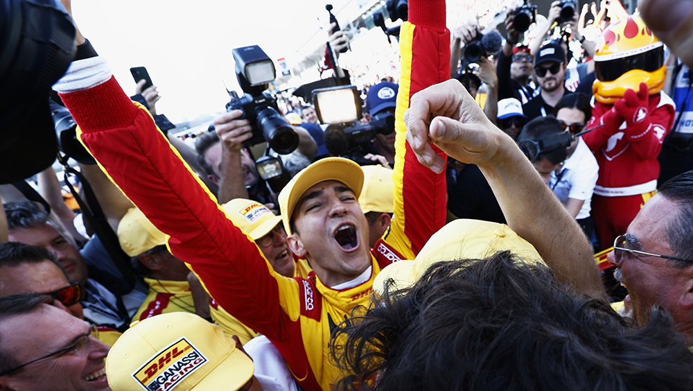 Alex Palou Dominates with Stunning Pole Lap in D.C. Race 2 Alex Palou celebrates pole position on the new Washington, D.C. street circuit
