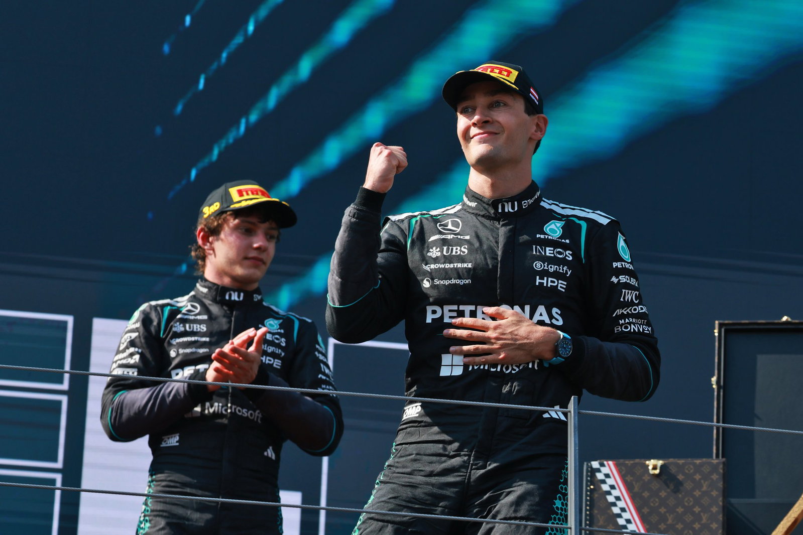 George Russell Reveals Strong Resilience Amid Fierce F1 Title Battle 3 George Russell driving the Mercedes W17 during a challenging 2026 campaign
