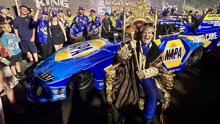 Ron Capps Triumphs as ‘King of Nitro’ in All-Ron Capps Motorsports Night Under Fire Finale 2 Ron Capps celebrates 'King of Nitro' victory during the Night Under Fire finale