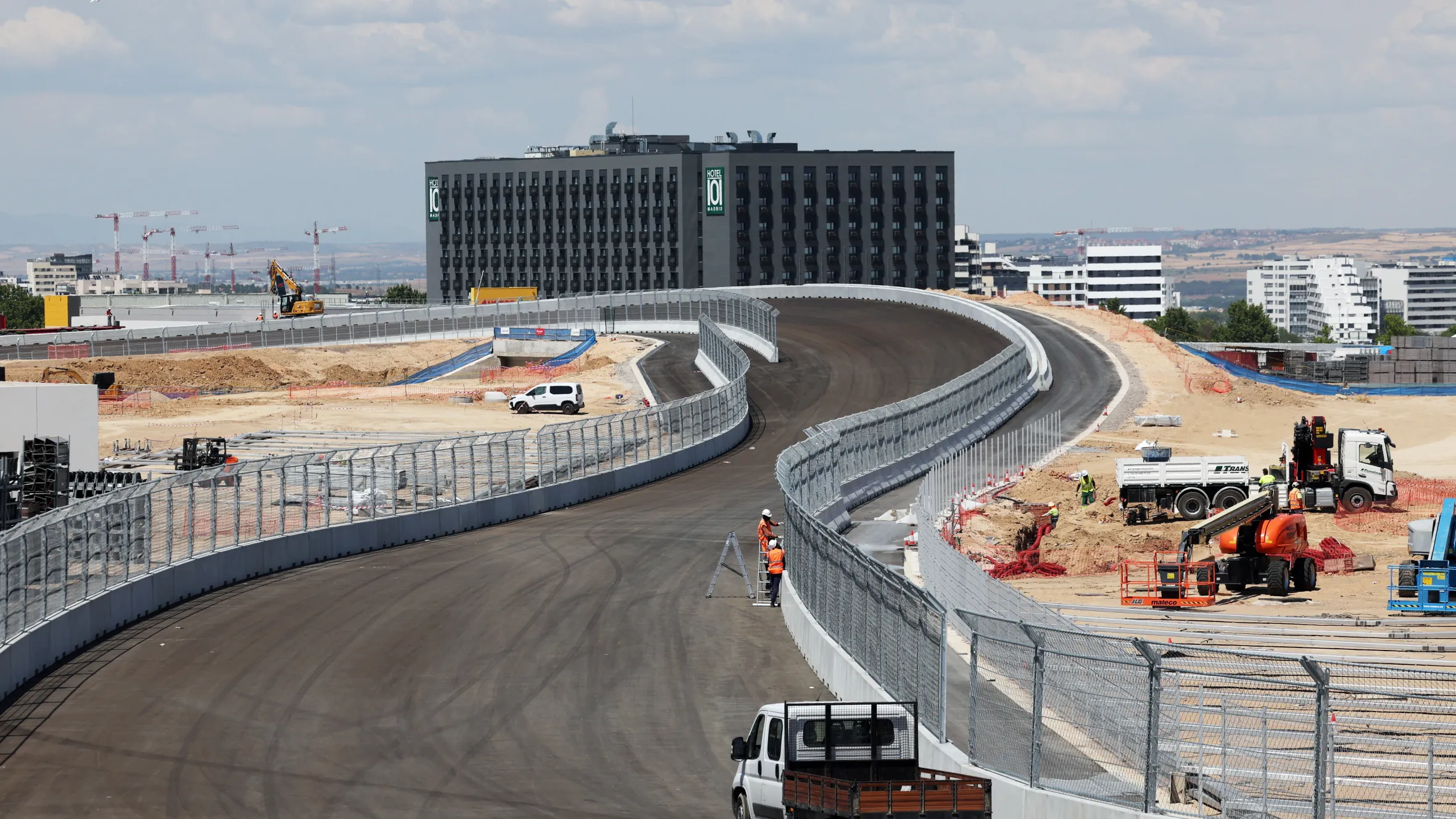 Stunning Aerial Shots Reveal New Thrilling F1 Corner 3 Illustrative image of a long, fast banked corner at a modern circuit