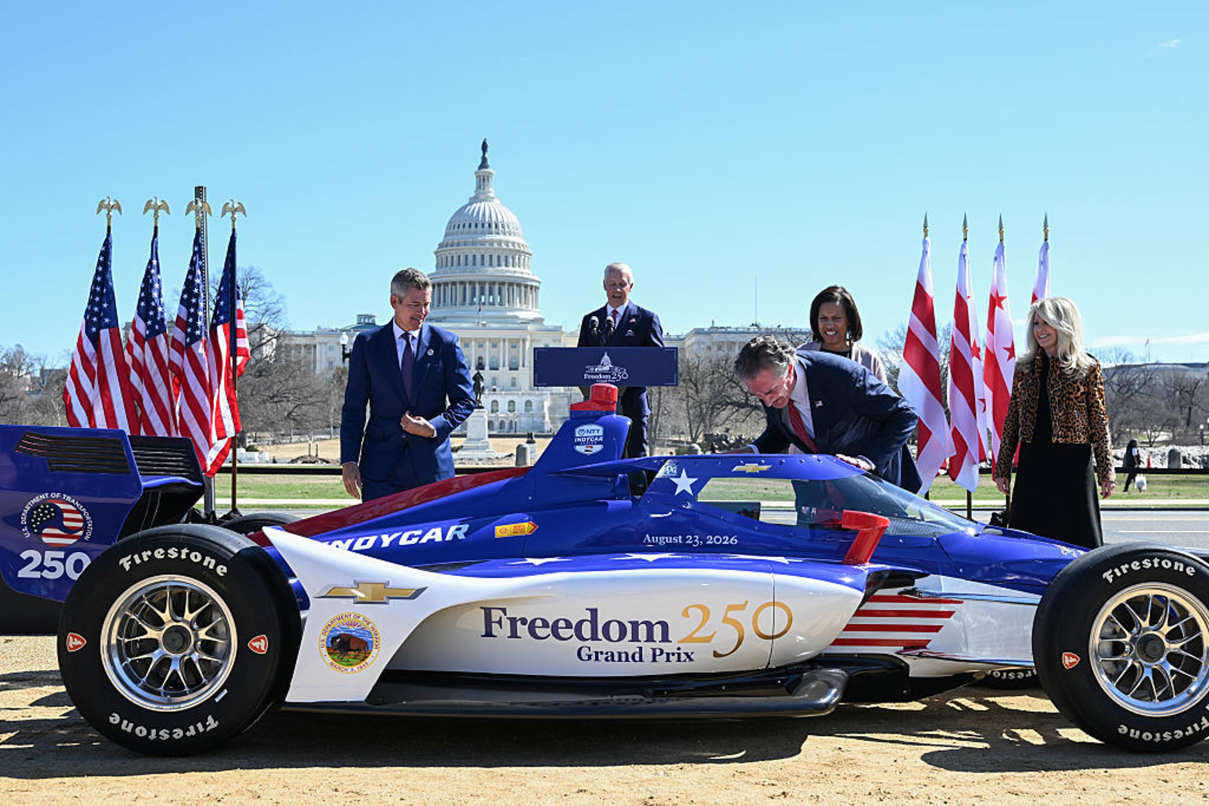 Donald Trump Takes Center Stage at Historic IndyCar Race in D.C. 3 IndyCar Freedom 250 street circuit near the Capitol and the White House in Washington, D.C.
