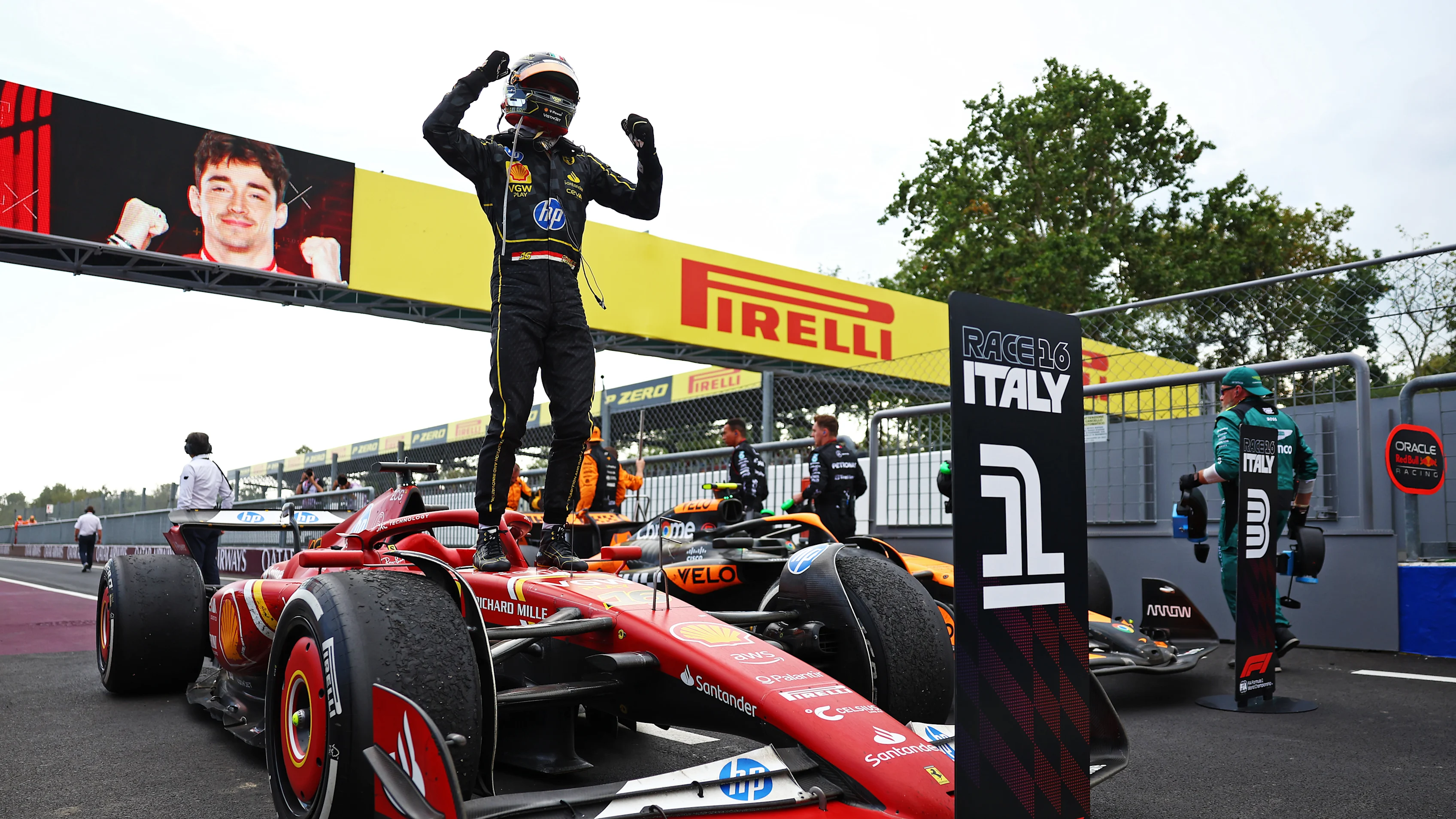 Inside the Teams’ Reactions on Italy Race Day 2 Kimi Antonelli celebrates Italian GP victory at Monza