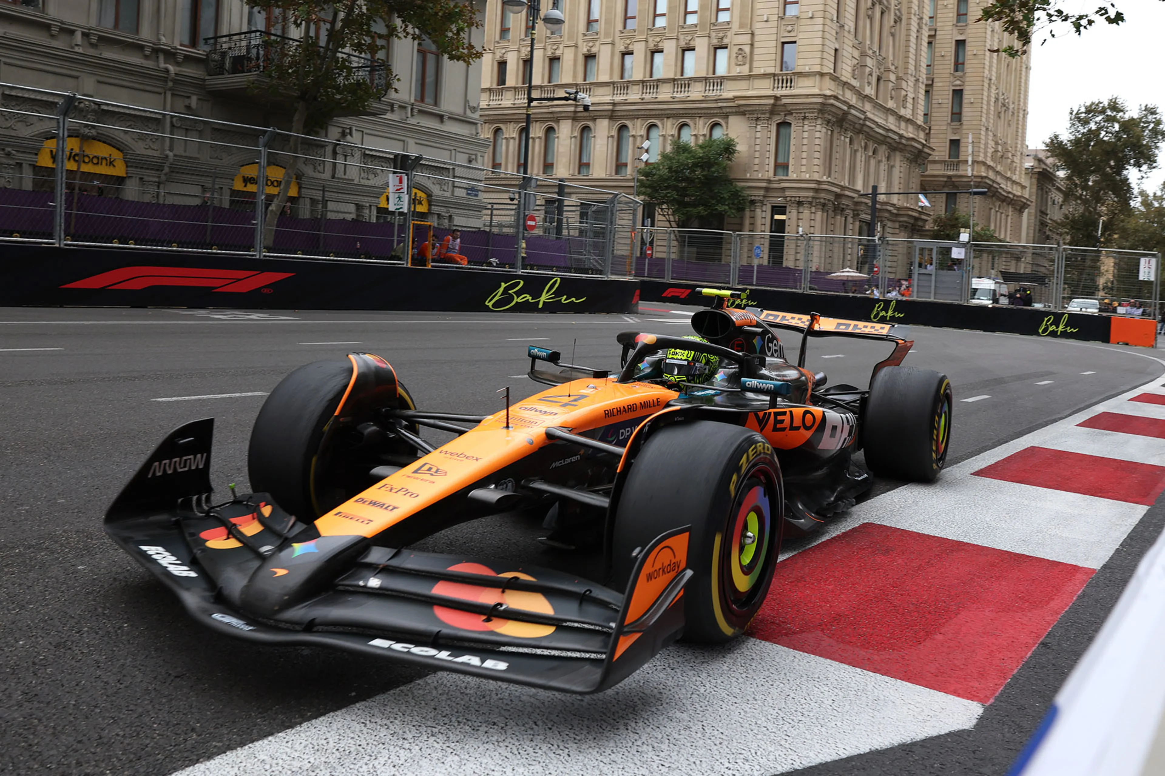 Baku Low-Drag Edge Makes One F1 Team Dangerous in Azerbaijan GP 2 McLaren at the Azerbaijan Grand Prix in Baku