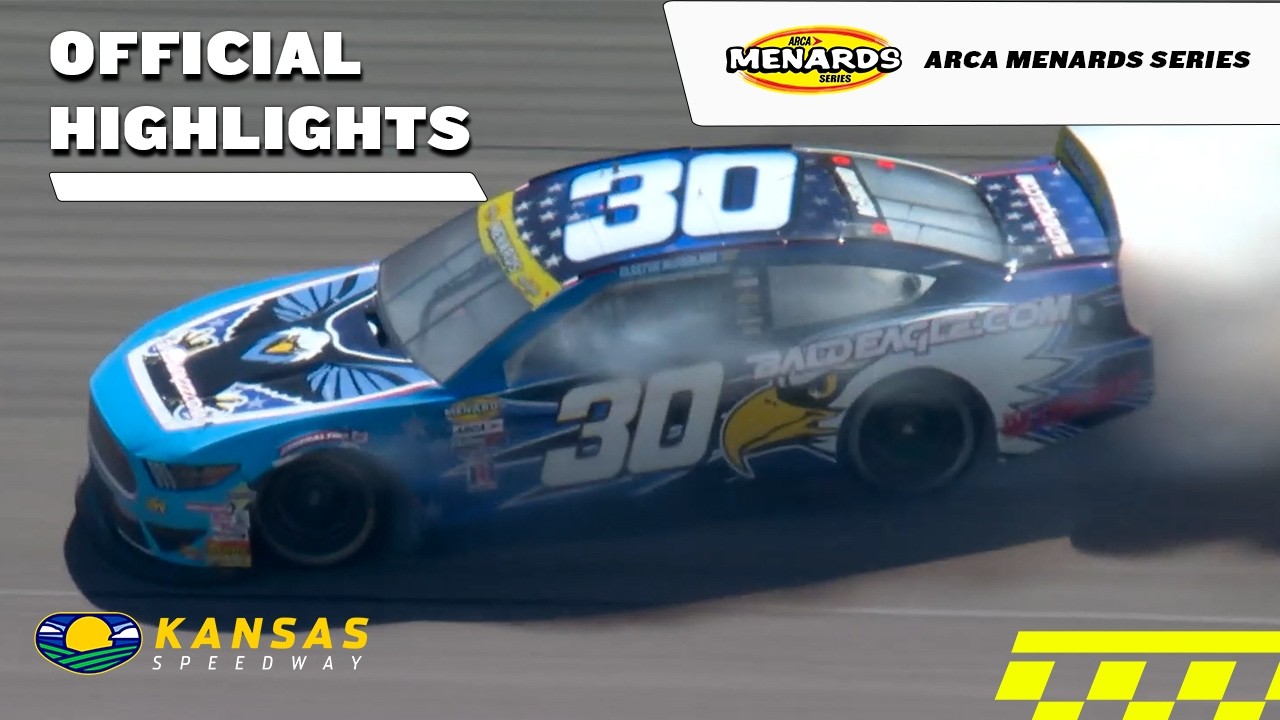 NASCAR at Kansas: Essential Info, Live Links & Chase Race Results 3 Stock cars racing at Kansas Speedway during ARCA Menards action