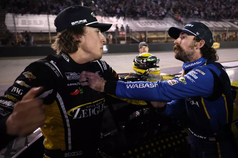 Carson Hocevar Lands Punch on Ryan Blaney After Intense Bristol NASCAR Fight 2 Carson Hocevar punches Ryan Blaney during pit-road altercation at Bristol