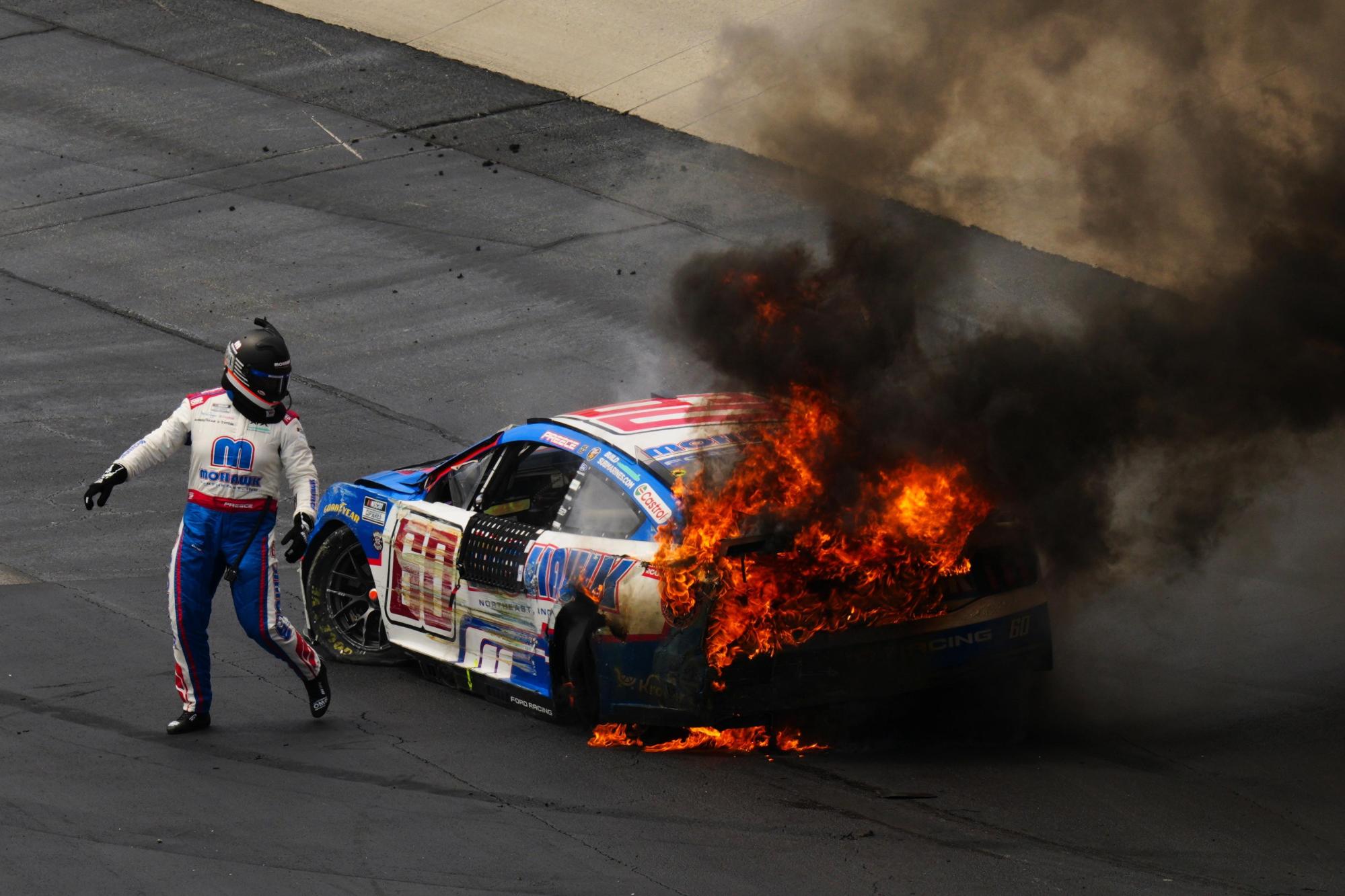 Briscoe, Small React After Costly Kansas Points Loss: ‘Fell Apart Like Cheap Watch’ 2 Denny Hamlin and Chase Briscoe battling on track