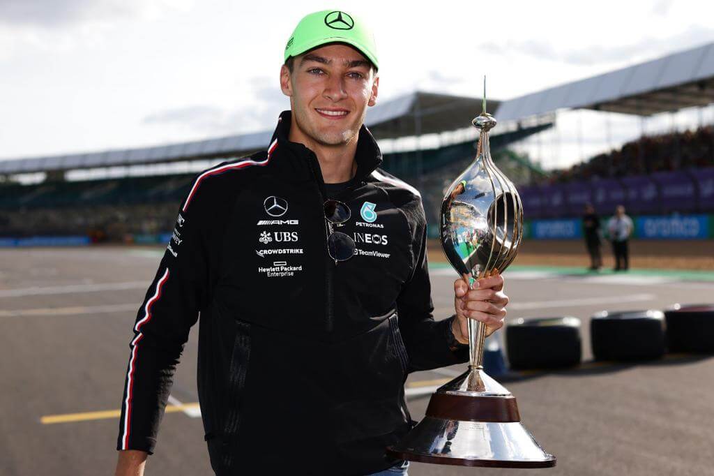 George Russell Earns Prestigious Silverstone Honour After Lando Norris 2 George Russell celebrated by fans at Silverstone