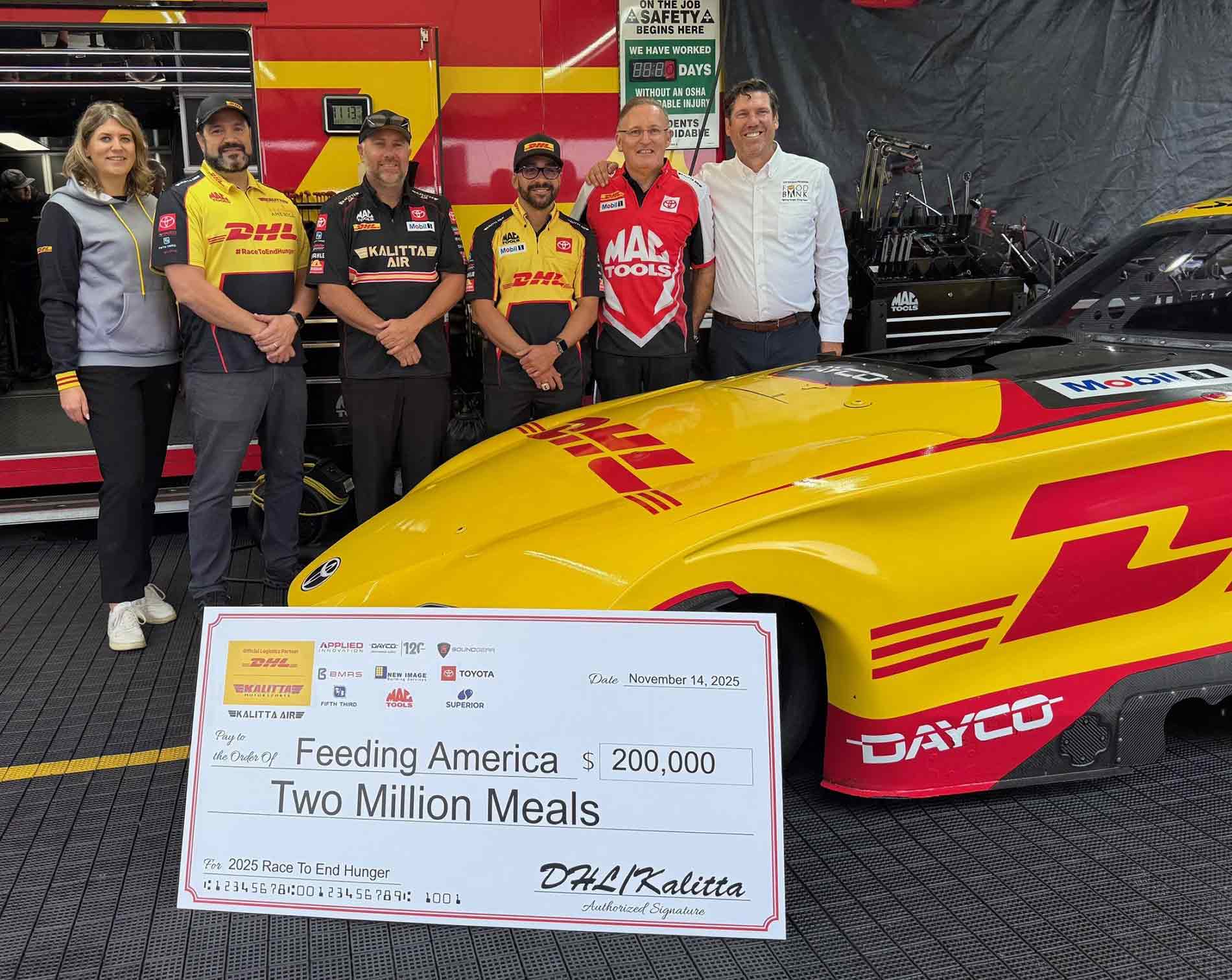 Kalitta Motorsports and Kalitta Air Join Forces in the Race to End Hunger 2 Kalitta Motorsports partners with DHL and Kalitta Air on the Race to End Hunger campaign